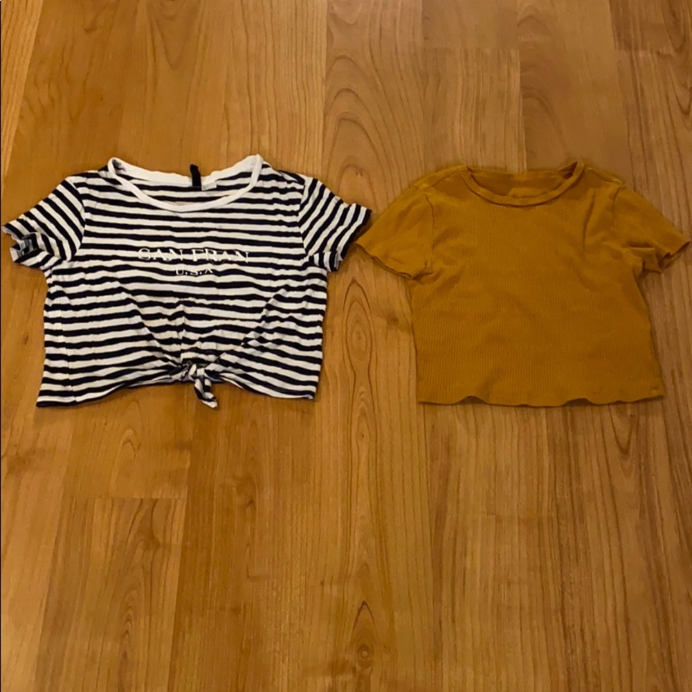 2 short sleeve tops.